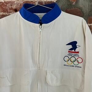 VTG 80s U.S. Postal Service Olympics Men's Full Zip Jacket M 23x26